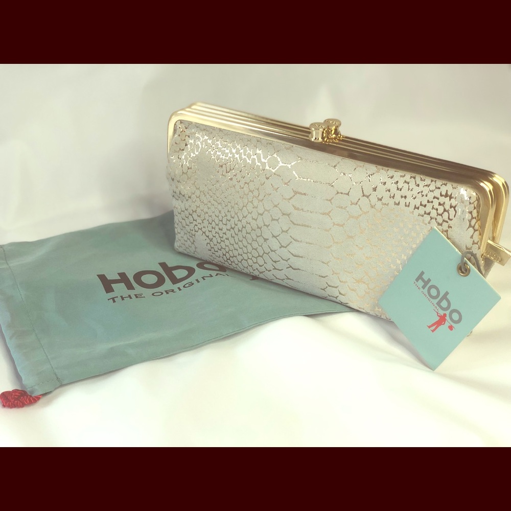 Hobo Lauren Gold Filigree Exotic Wallet